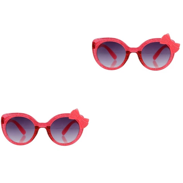 2 Pairs Summer Eyewear Bowknot Lightweight Plastic Children Sunglasses