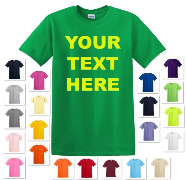 Personalized Custom Print Your Own Text On A T-Shirt Customized Tee Men's