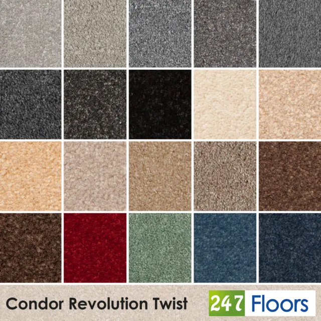 Condor Revolution Twist Carpet 10mm Thick Soft Actionback Bedroom Living Room 4m