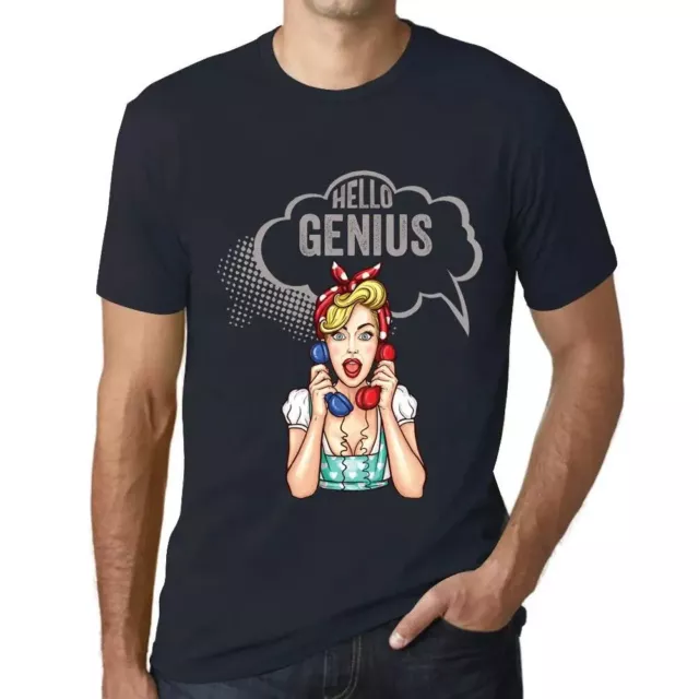 Camiseta de Cuello V para Hombre Hola Genio – Hello Genius – T-shirt Vintage