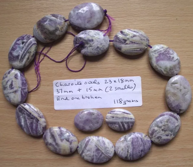 Charoite Oval Beads (2)