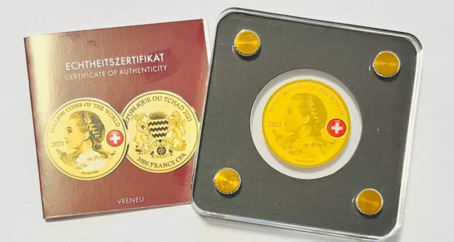 Goldmünze 999er Feingold "Vreneli" Münze mit Echtheitszertifikat
