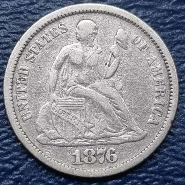 1876 CC Seated Liberty Dime 10c Better Grade XF #70919