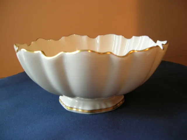 Lenox Scalloped Candy/Nut Bowl Ivory w/ Gold Trim, Mint, 6.25 in