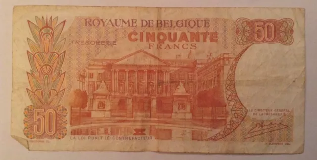 Belgium Banknote. 50 Francs. Dated 1966 3