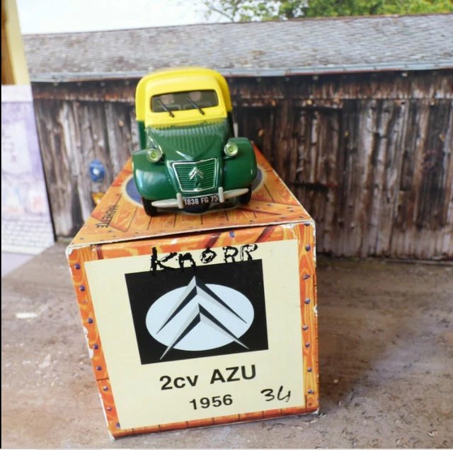 Voiture CITROEN 2CV AZU Knorr 1956 verte et jaune NOREV presse 1/43