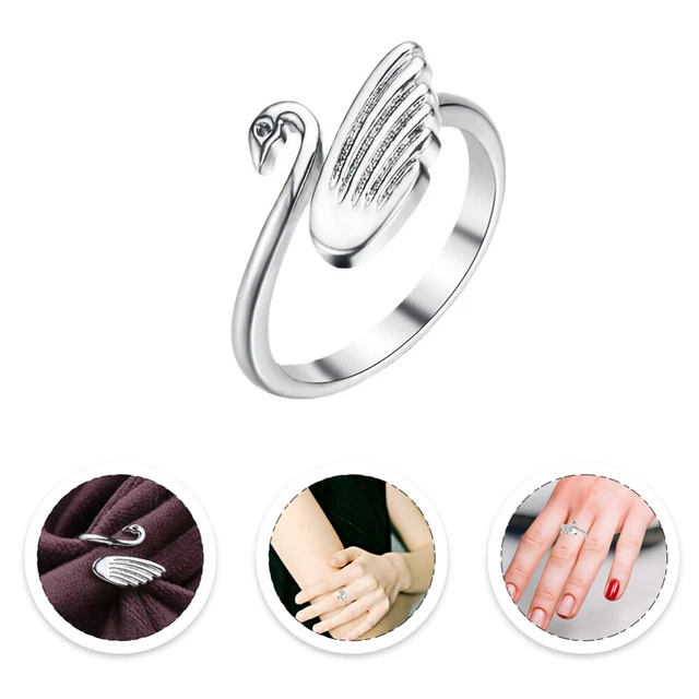 2 PIEZAS Anillo con dedos de cobre anillos de ganchillo de punto accesorios de punto Silver