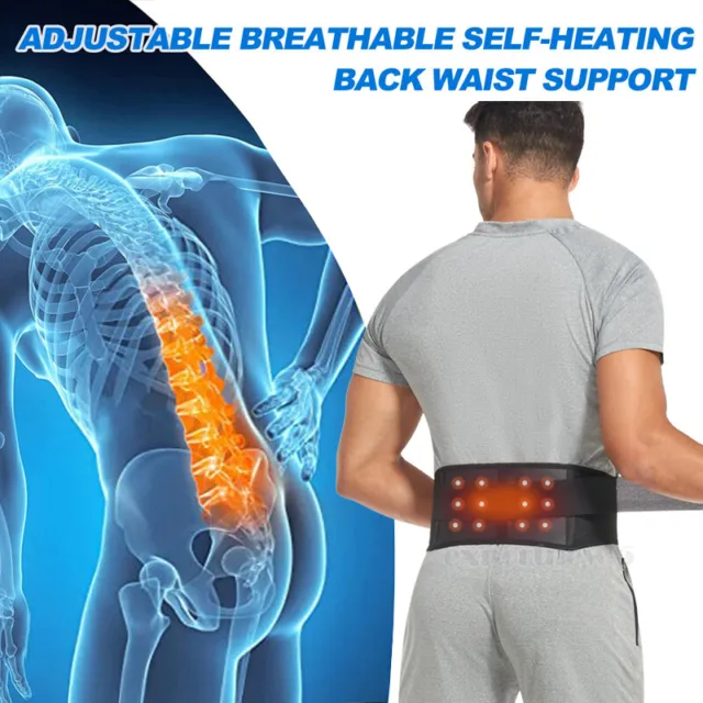 Back Support Brace Belt Lumbar Lower Waist Magnetic Heat Pain Relief Men & Women 3