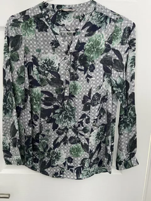 Marks & Spencer Blouse Shirt Size 12 Green Mix