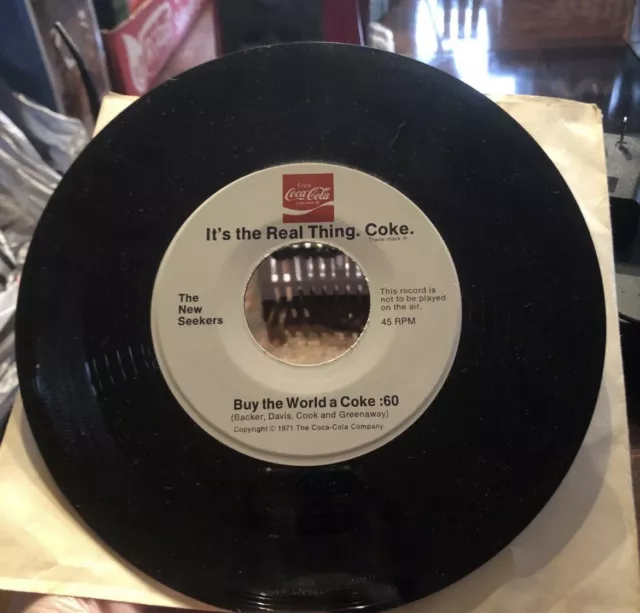 RARE Coca - Cola - 45 RPM - It's the Real Thing - Buy the World a Coke Record