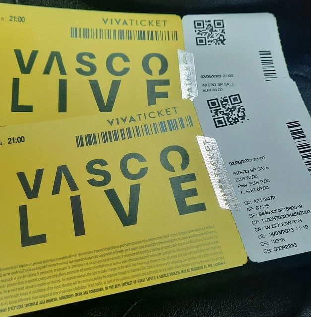 2 biglietti vasco rossi 2023