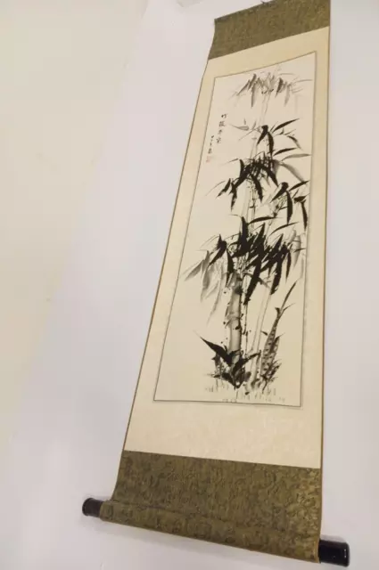 Bamboo Asian Ink Painting On Scroll Chinese Japanese Still Life Nature I19 P241