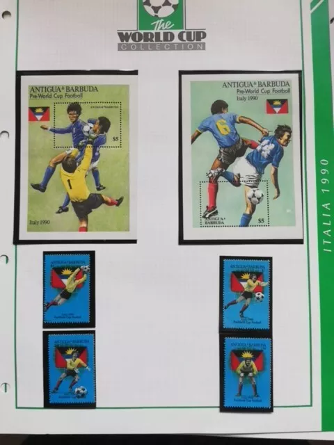 Football Stamps Italia 90 World Cup 1990 Antigua & Barbuda Stamp