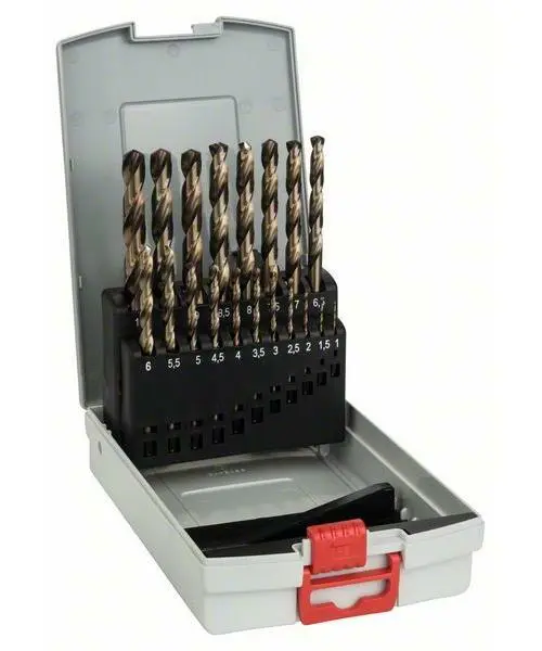 Bosch Metallbohrer-Set HSS-Co (Cobalt-Legierung), ProBox, 19-teilig, DIN 338, 1-