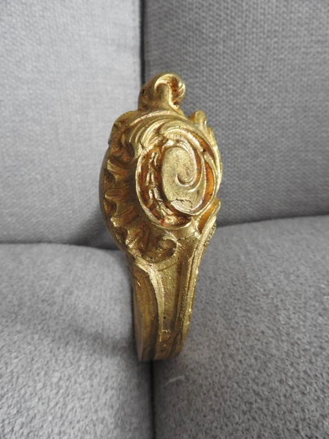 Embrasse De Rideau Ancienne - Bronze Doré Style Louis XV - Patère Vintage