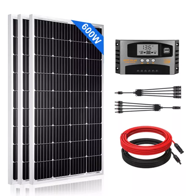 600W Watt Solar Panel Kit 12V w/60A MPPT Controller For Caravan RV Camper Boat