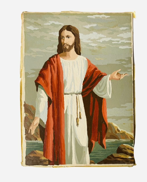 VINTAGE MIDCENTURY PAINT by Number Jesus Christ Catholic Christian