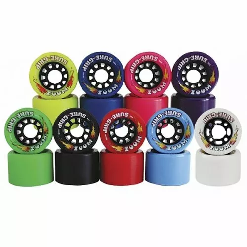 Sure-Grip Zoom Wheels (8 Pack) 62mm 96A Indoor Speed Wheels - Various Colours