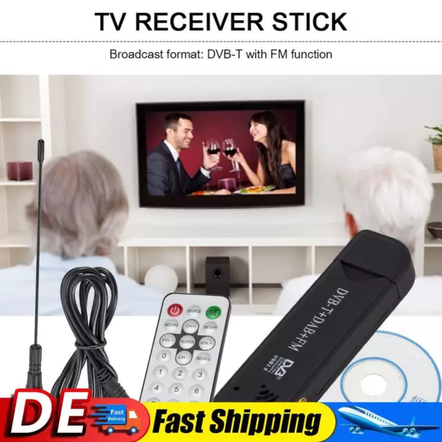 DVB-T DAB FM USB 2.0 Stick Digital TV Antenna Receivers SDR Video Dongle DE