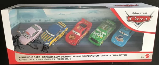 Mattel Disney Pixar Cars Piston Cup 5-Pack King, Wilmar, Mcqueen, Tom, Chick