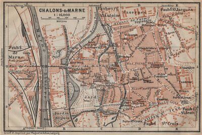 CHALONS-EN-CHAMPAGNE town city plan de la ville. Châlons-sur-Marne 1909 map
