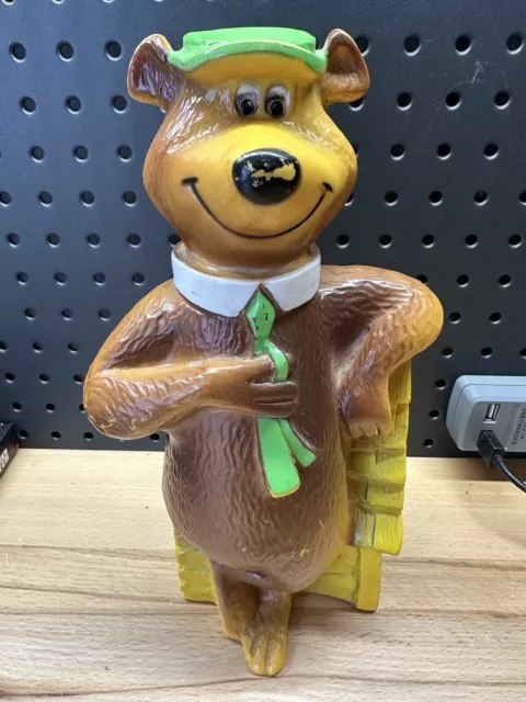 Vintage Hanna Barbera Yogi Bear Coin Bank with plug - 10.5" 1973 RARE