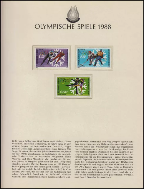 Olympia 1988 Calgary - Niger, 1 Satz, Eishockey, Eisschnelllauf, Eiskunstlauf **