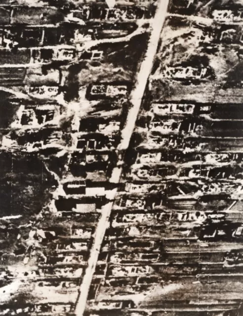 WWII Aerial View Luzki Russia Ruins WW2 old Photo 1941