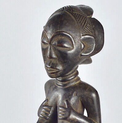 Beautiful LUBA female figure statue sculpture Congo African Tribal Art 1701