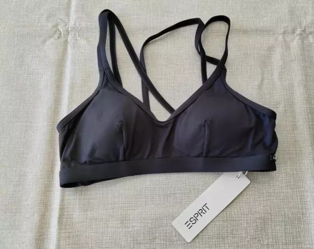 ESPRIT Padded Bra Women's UK 8 Black Top Costume