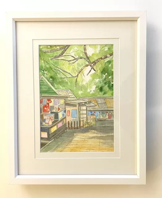 Original Framed Watercolour “Japanese Teahouse, Kuranda Village”