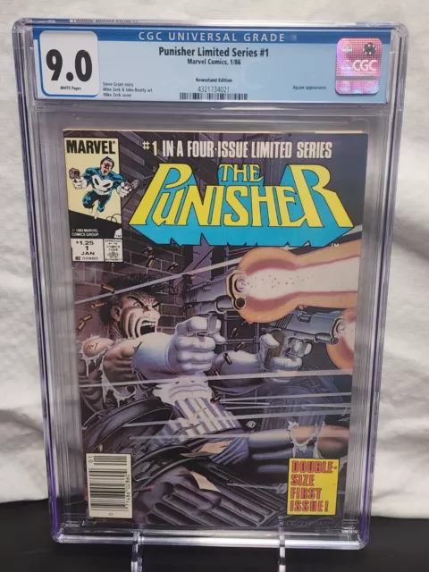 🔑🔥 💀The Punisher Limited Series 1 CGC 9.0 RARE NEWSSTAND Mike Zeck 💀💀734021