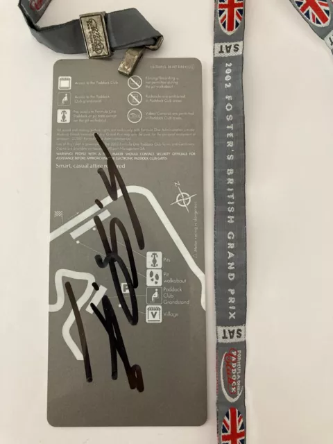 Formel 1 Paddock VIP Pass Autograph Signature Michael Schumacher / Jean Alesi