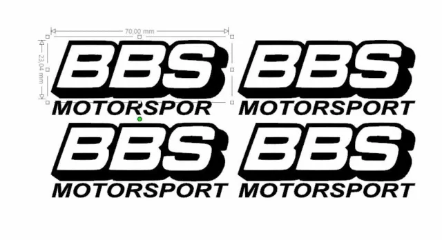  4x BBS Aufkleber Felgen (22x72 mm) Sticker Logo Auto  Tuning Optik Styling Decal 50 Jahre Jubiläum