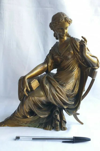 Ancienne Sculpture Bronze"Sapho",d’après James Pradier,femme au coffre,pas signé