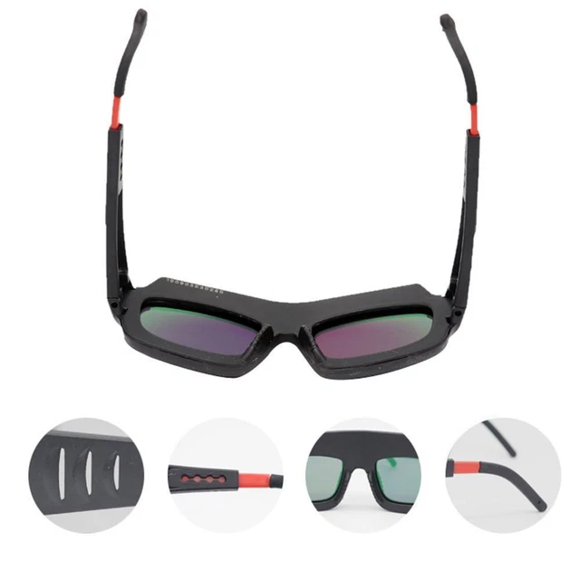 Occhiali Alimentati Solari Auto Oscuramento Maschera Saldatura Casco Saldatore Occhio Occhiali L4X0