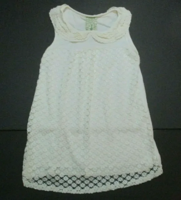 Girl Kiddo By Katie Off White Crochet Knit Trim,Tunic Top Shirt Blouse Sz Xl 16