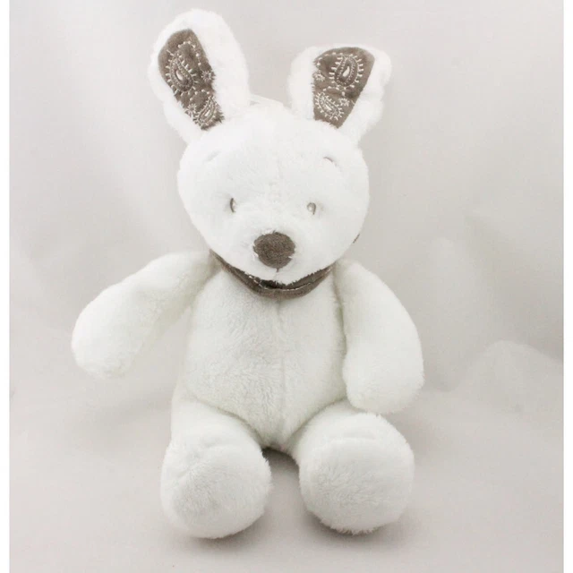 Doudou lapin blanc foulard gris KIABI SIMBA TOYS NICOTOY - 21028