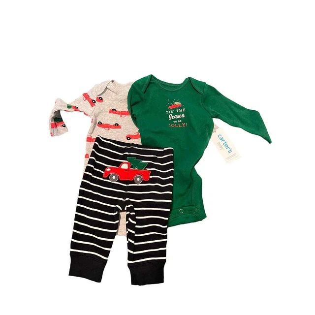 New Baby Boy Carters 3-Piece Tis The Season Holiday Truck Outfit Set 3 6 9 12 18