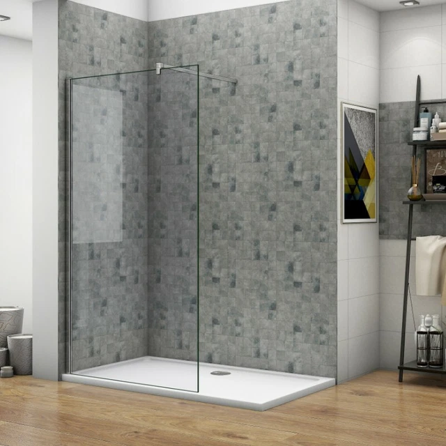 WALK IN WET Room Shower Enclosure Screen Panel Easy Clean Glass Cubicle