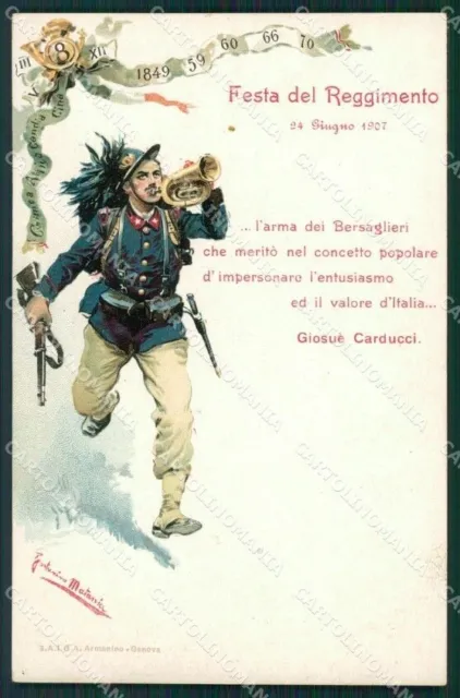 Militari Bersaglieri Carducci cartolina QT5661