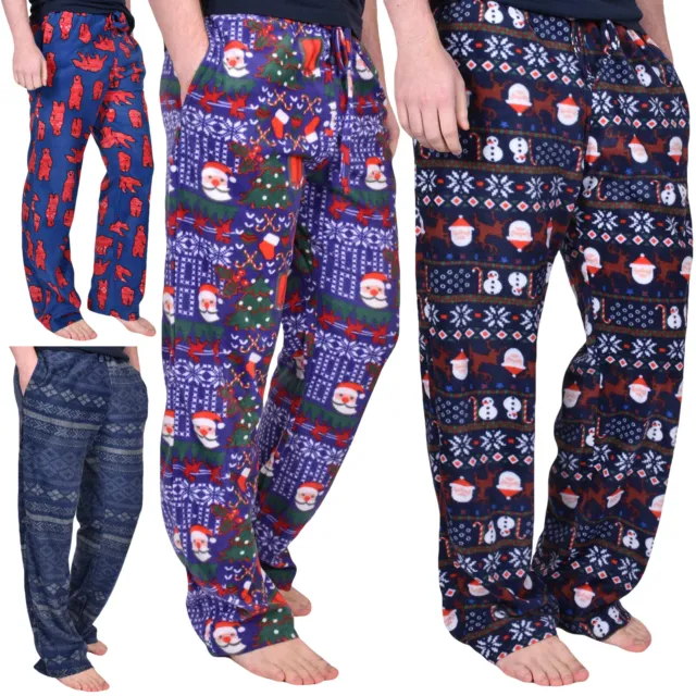 Ladies Pyjamas Lounge Pants Mens Fleece Bottoms Unisex Christmas Nightwear Lot