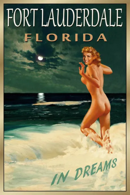 FORT LAUDERDALE Florida New Original Travel Poster Marilyn Pin Up Art Print 169