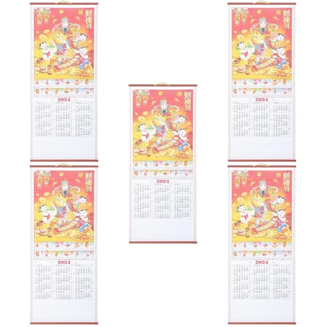 5 PCS 2024 Zodiac Wall Calendar Paper Office Daily Planner Organizer