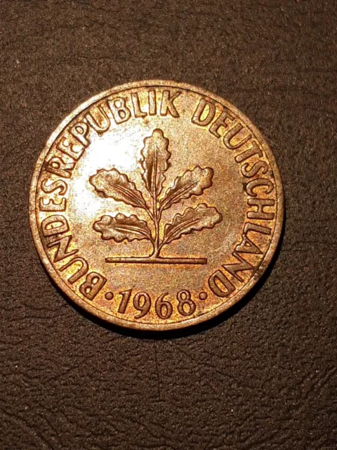 2 Pfennig Münze 1968G - nicht magnetisch