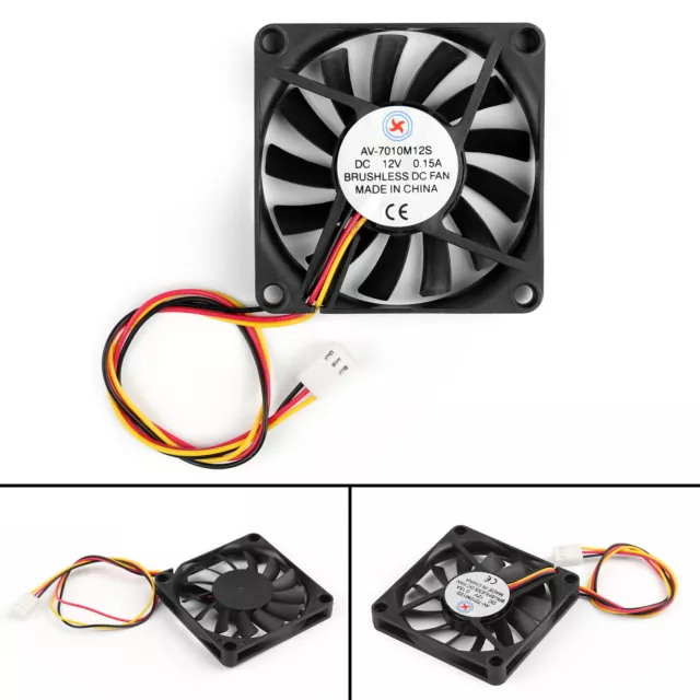 10Pcs DC Brushless Cool PC Computer Fan 12V 7010s 70x70x10mm 0.15A 3 Pin Wire AU