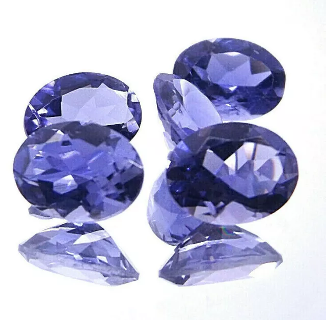 1x Lolite / Cordiérite - Ovale à Facettes Bleu Néon 6x8mm (IO003) 3