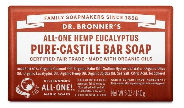 Dr. Bronner's Pure Castile Bar Soap 5 Oz Eucalyptus