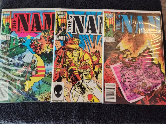 Marvel: The 'Nam 1 (News Stand), 2, and 3 (News Stand) Comic Books