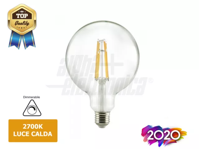 LAMPADINA LED FILAMENTO VINTAGE PERA DIMMERABILE E27 2500K CALDA 5.1W  AMBRATA